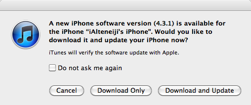 التحديث 4.3.1 للـ iOS متاح في الآيتونز