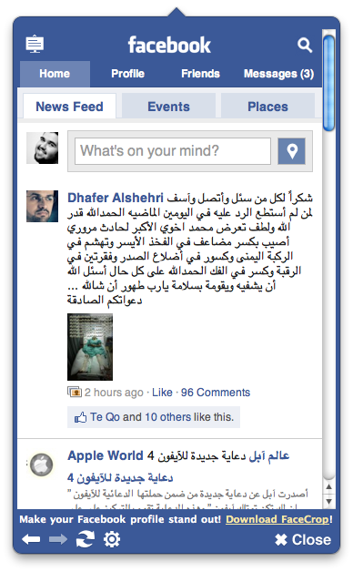 Screen shot 2011 03 29 at 1.34.41 PM FaceTab تصفح الفيسبوك بسهوله