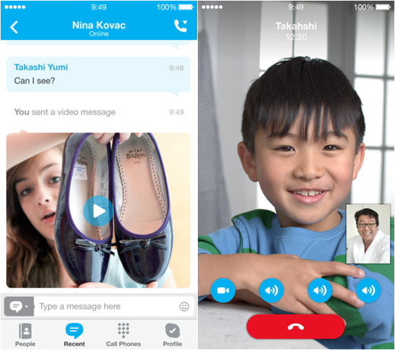 skype1 تطبيق Skype يحصل على تحديث جديد ليتناسب مع الـ iOS 7