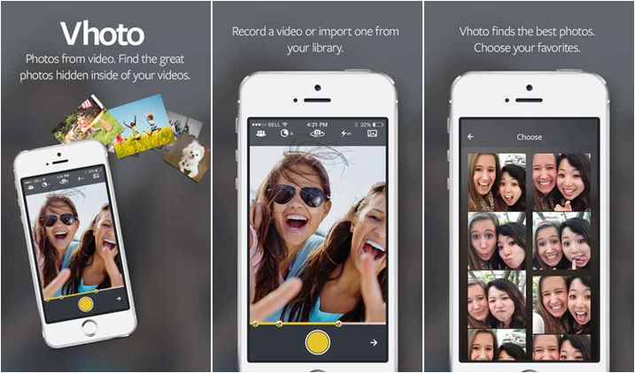 Vhoto ios app Vhoto تطبيق جديد ومجاني لإلتقاط الصور من الفيديوهات