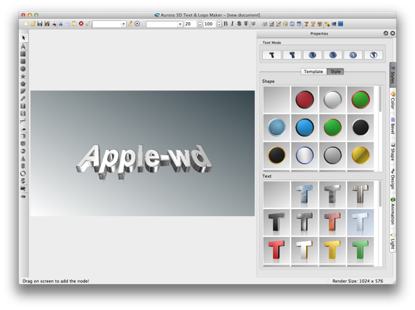 Aurora 3D Text  Logo Maker   new document