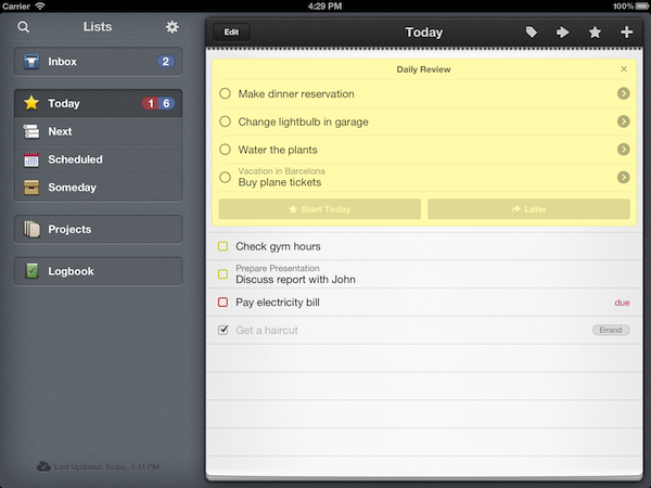Things for iPad  Daily Review