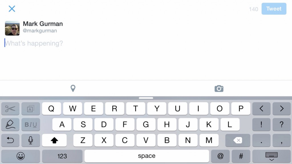 لوحة المفاتيح في iOS8 جهاز iPhone 6Plus