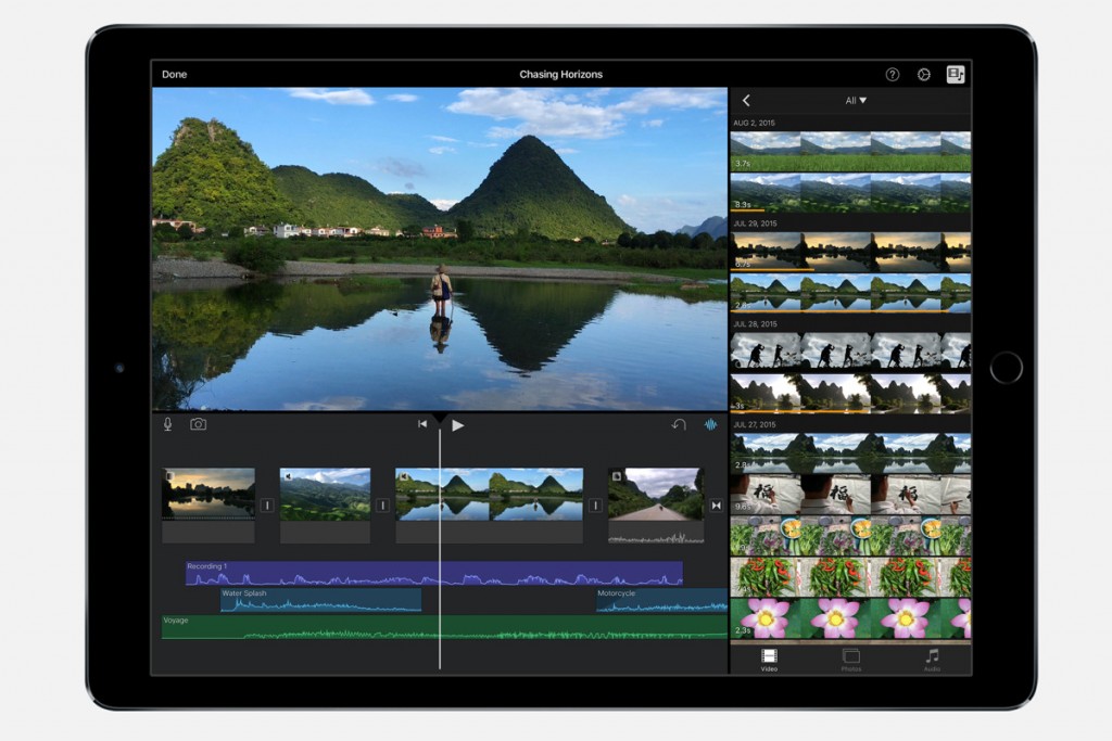 iMovie app on iPad Pro