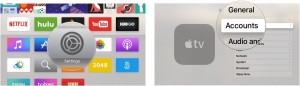 Remote app settings account Apple TV