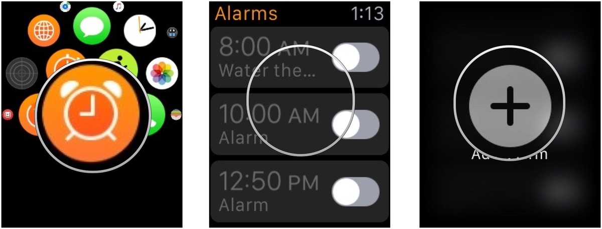 setting an alarm-Apple-Watch-screenshot