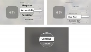 Accessibility bold text Apple TV