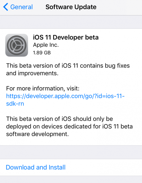 تثبيت نظام iOS 11