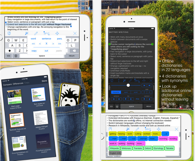 تطبيق تحرير النصوص Textkraft Pocket