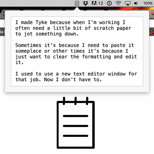 إضافة مسودة كتابيّة لشريط القوائم في نظام macOS