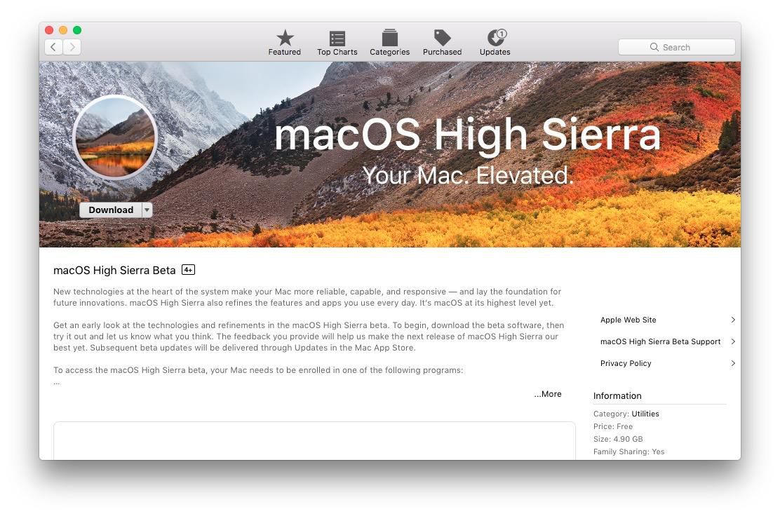 أول تحديث macOS