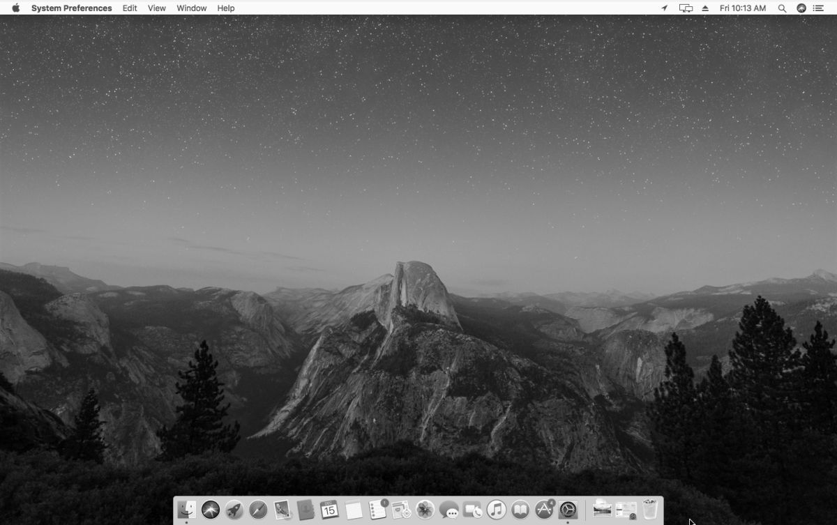 تحويل الشاشة إلى اللون الأبيض والأسود في نظام macOS
