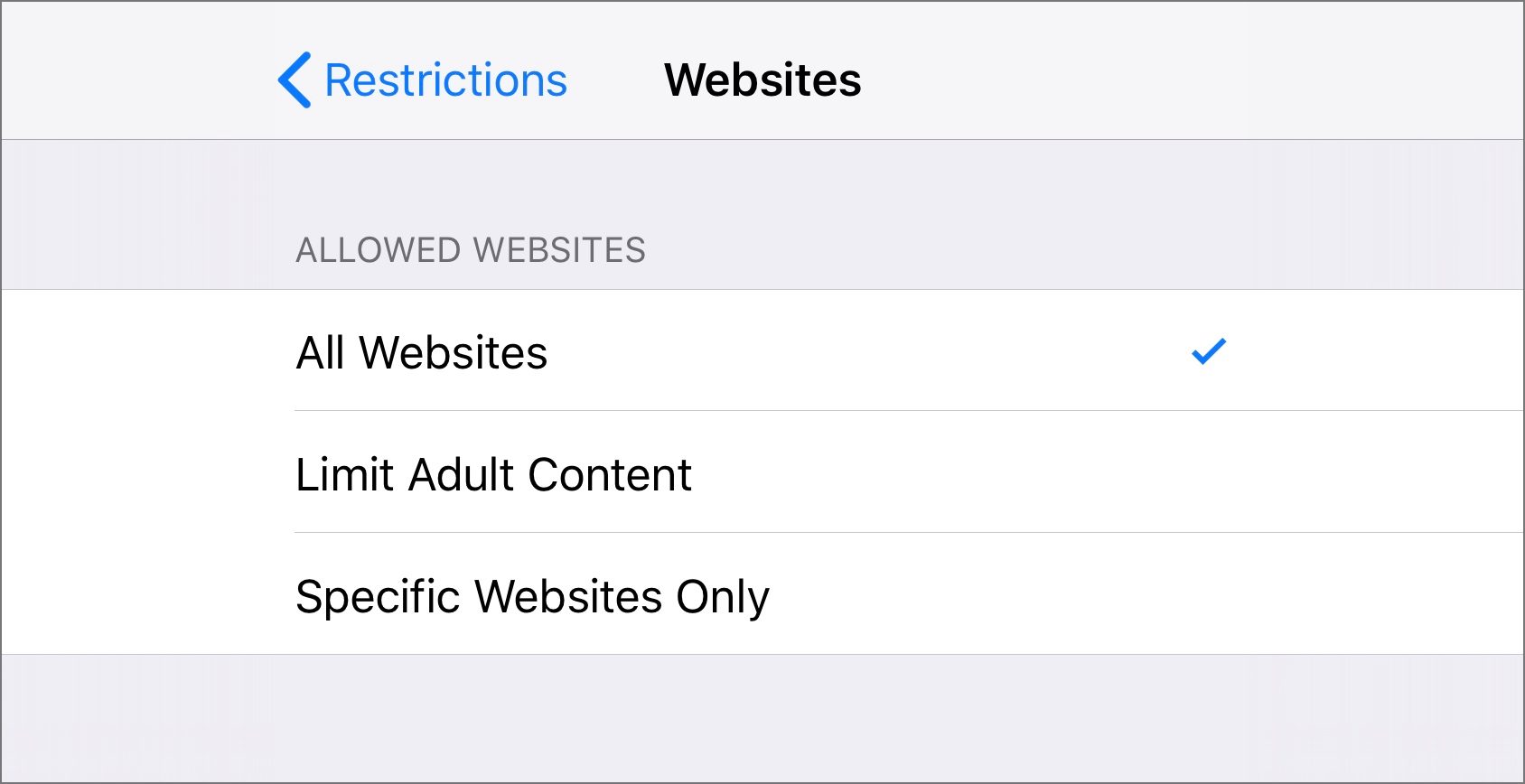 تقييد مُحتوى البالغين في متصفح Safari على نظام iOS