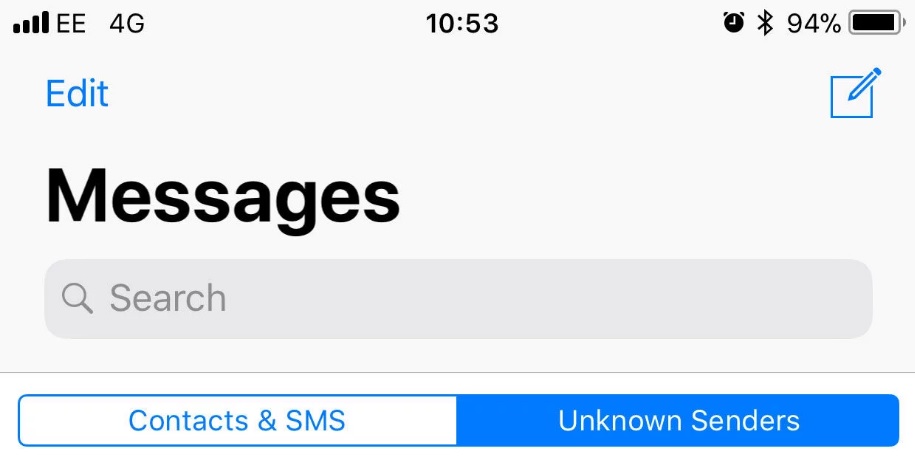 إخفاء الرسائل النصية على iPhone