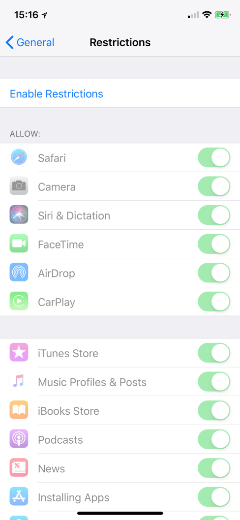 تقييد مُحتوى البالغين في متصفح Safari على نظام iOS