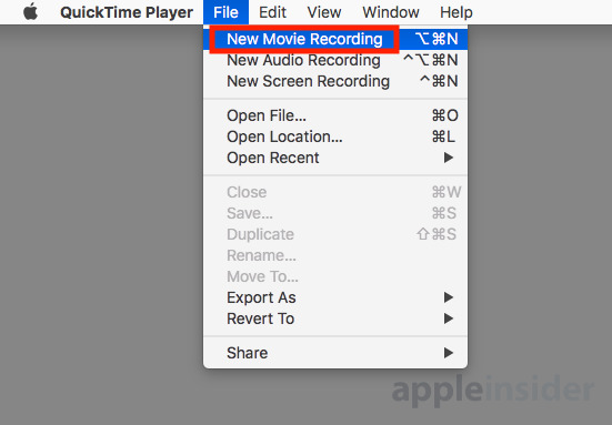 تسجيل شاشة iPhone أو iPad من خلال تطبيق QuickTime
