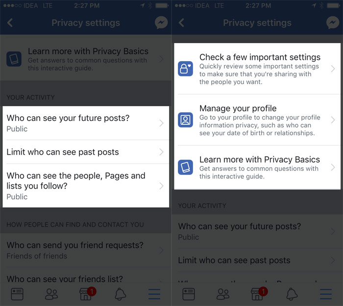 إعدادات خصوصيّة فيسبوك على iPhone وiPad