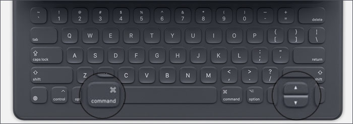 اختصارات لوحة المفاتيح الذكيّة على iPad Pro