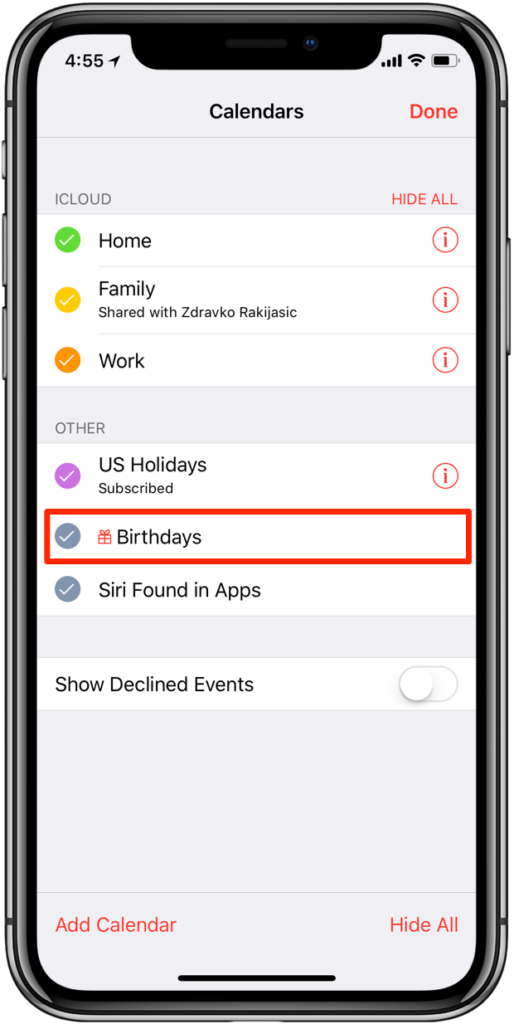 كيفي ة إظهار أعياد ميلاد أصدقائك وجهات اتصالك في تطبيق التقويم على Iphone عالم آبل