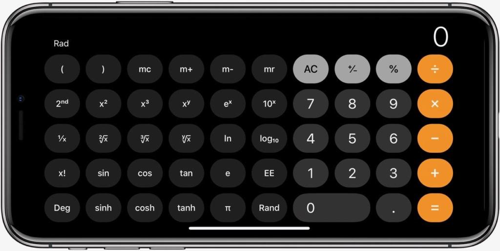 الآلة الحاسبة على iPhone