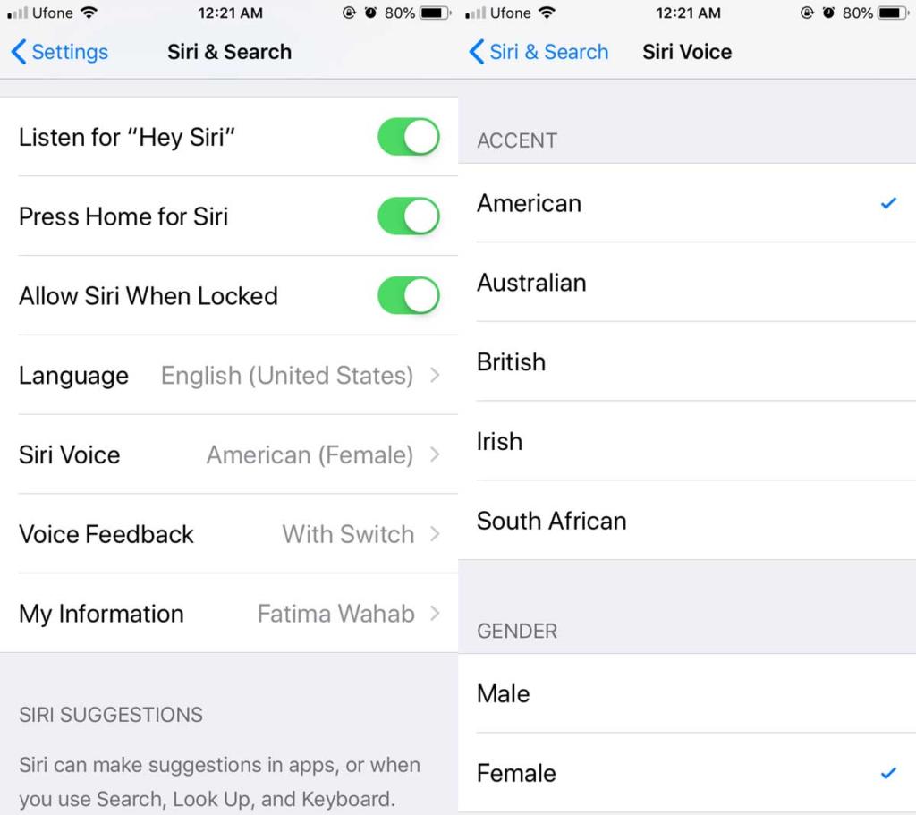 كيفيّة تغيير لهجة Siri