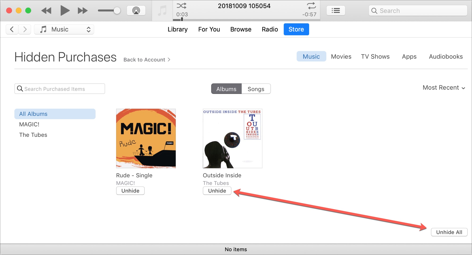 كيفيّة إخفاء إظهار مشترياتك في iTunes