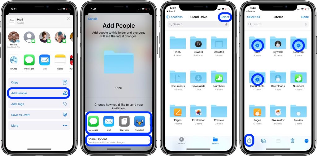 كيفية مشاركة مجلدات iCloud Drive من iPhone وiPad