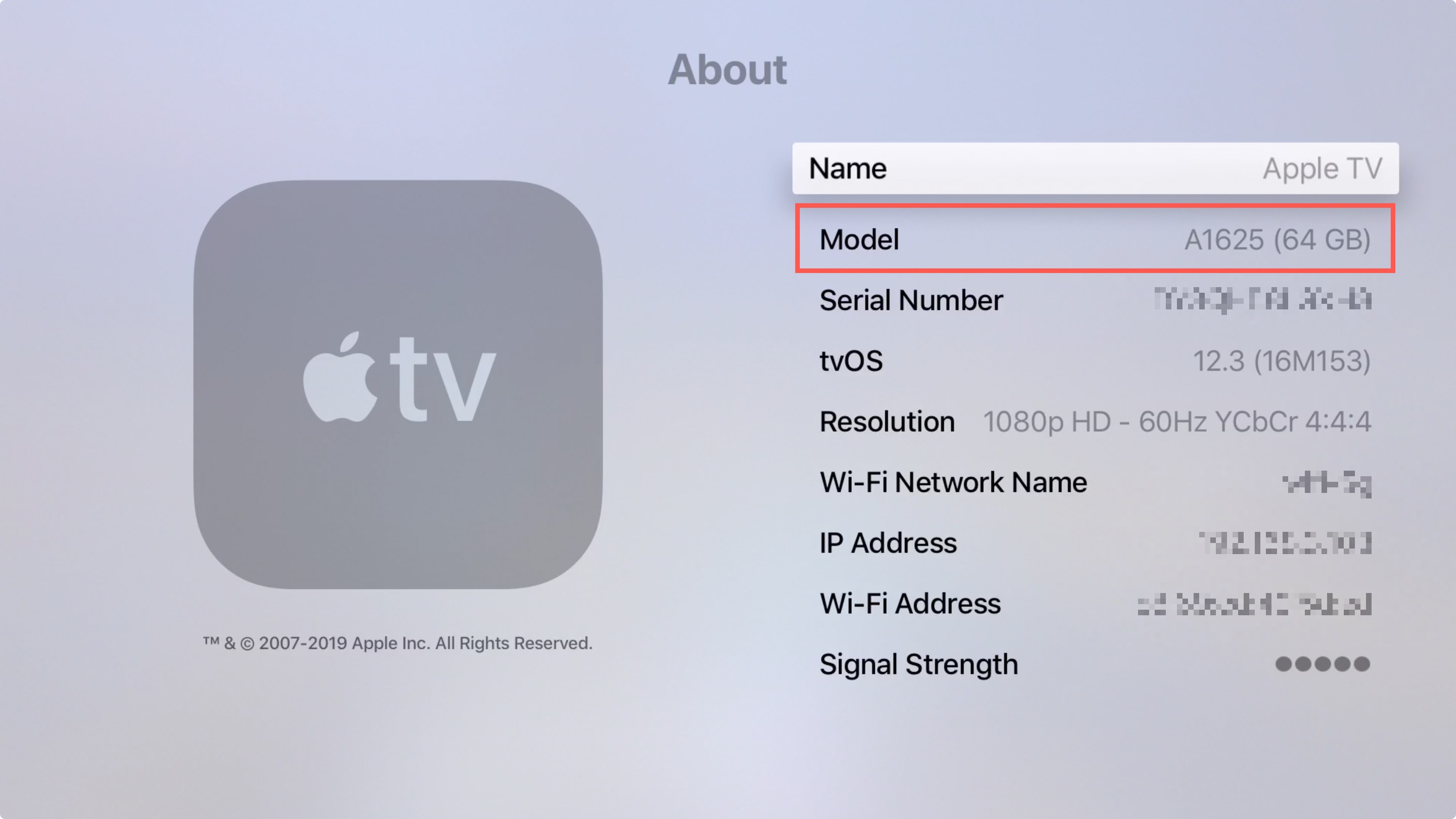 طراز جهاز Apple TV