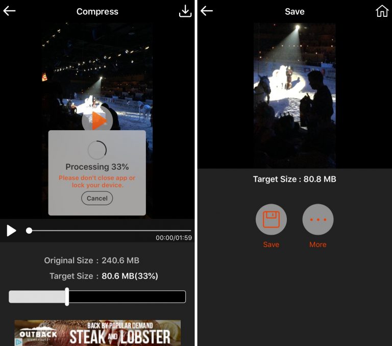 ضغط ملفات الفيديو على iPhone وiPad